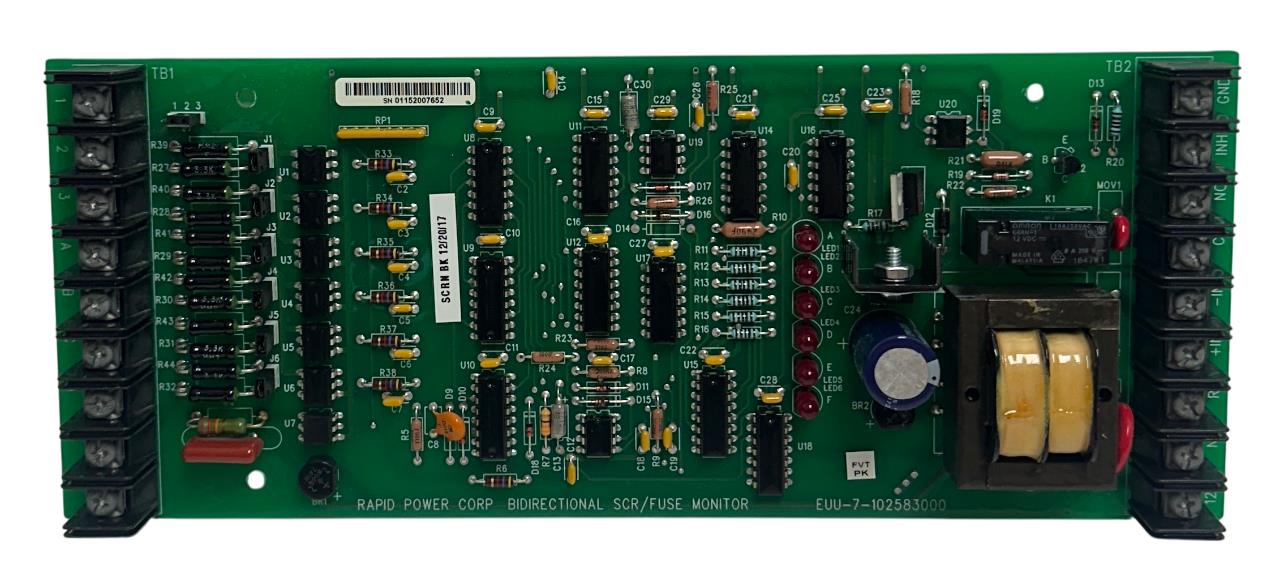 RAPID POWER CORP EUU-7-102583000 / EUU7102583000 SCR / FUSE MONITOR BOARD USNP