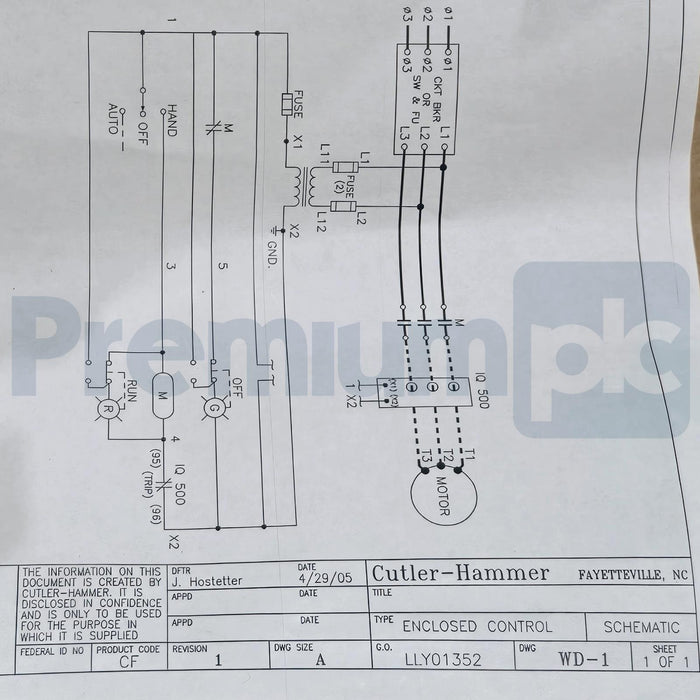 EATON CUTLER-HAMMER ECN2414CHC MODS: P3A23C40 NEMA MOTOR CONTROL W/ IQ504A NSMP