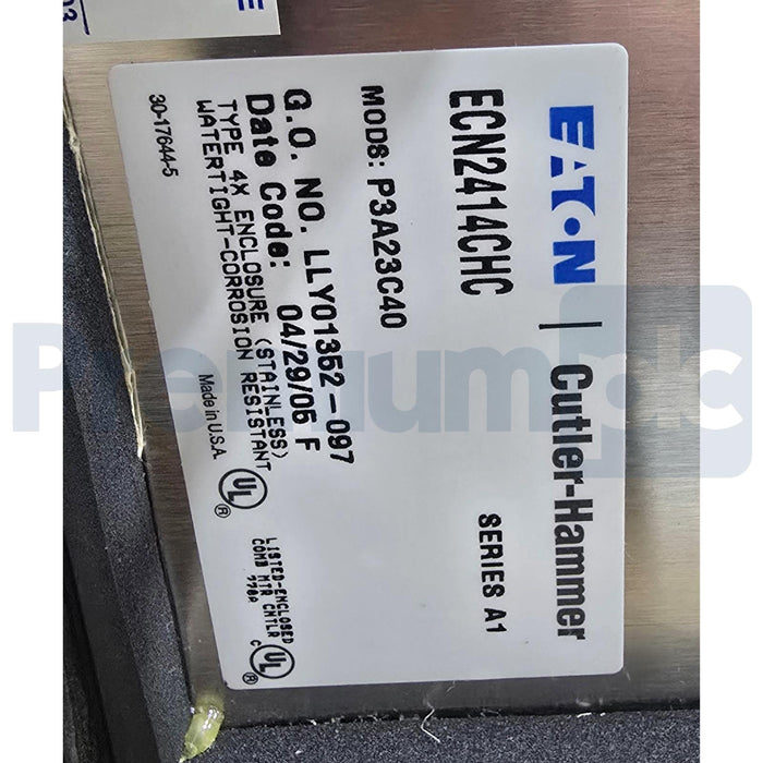 EATON CUTLER-HAMMER ECN2414CHC MODS: P3A23C40 NEMA MOTOR CONTROL W/ IQ504A NSMP