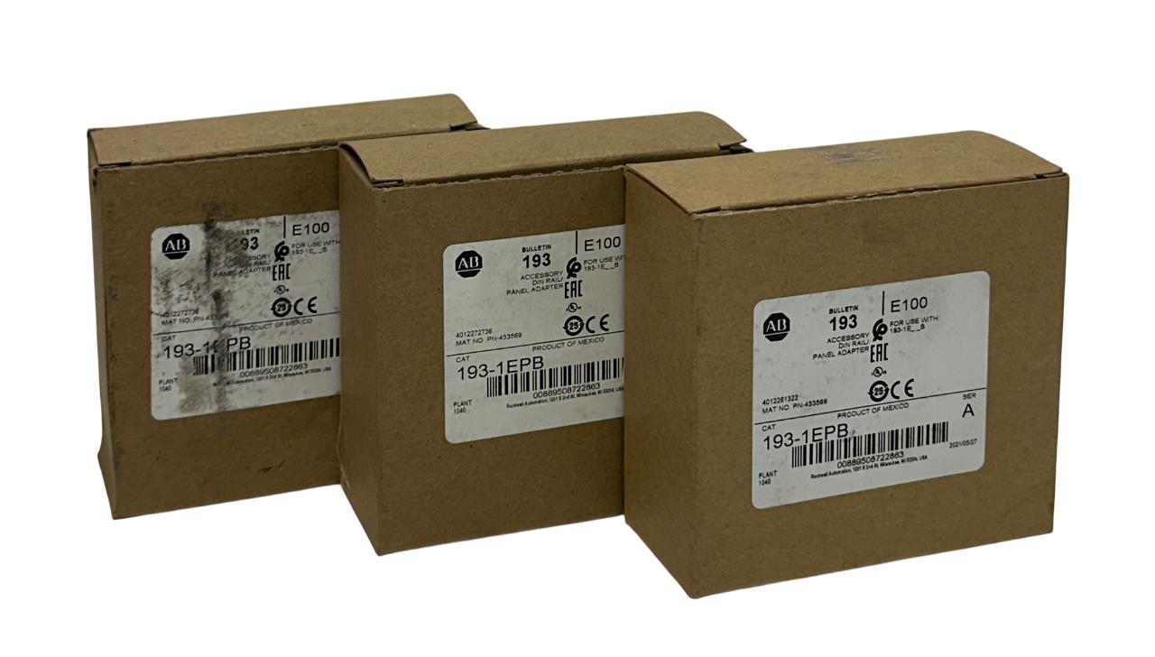 3 ALLEN BRADLEY 193-1EPB /A BULLETIN 193 E100 PANEL MOUNT ADAPTERS DIN RAIL NSMP