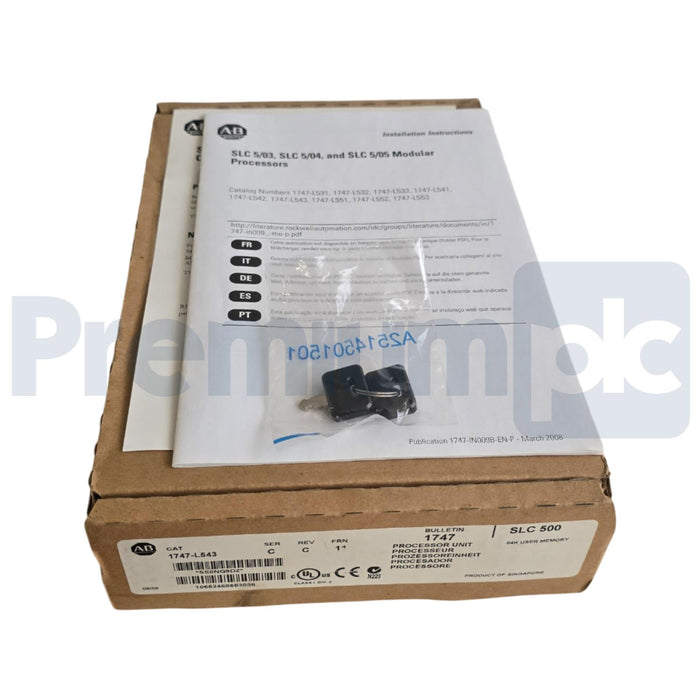 ALLEN BRADLEY 1747-L543 /C SLC 500 5/04 CONTROLLER CPU 64K FRN. 11 1747L543 NSMP