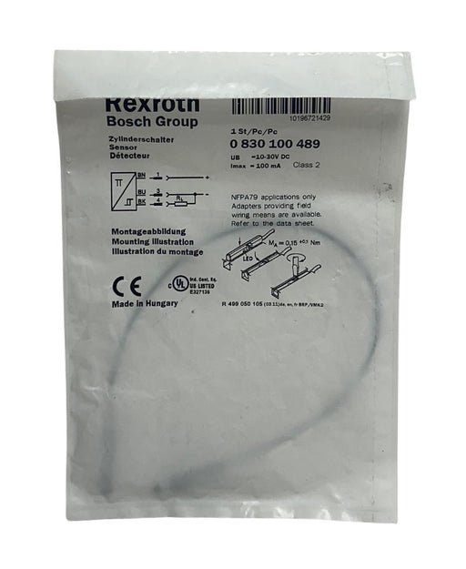 BOSCH REXROTH 0 830 100 489 / 0830100489 CYLINDER SWITCH / SENSOR 10-30VDC NSFS