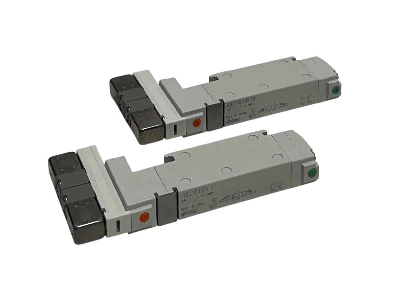 2 SMC VQC2400KN-51 / VQC2400KN51 DOUBLE SOLENOID VQC VALVES PLUG-IN NSNP