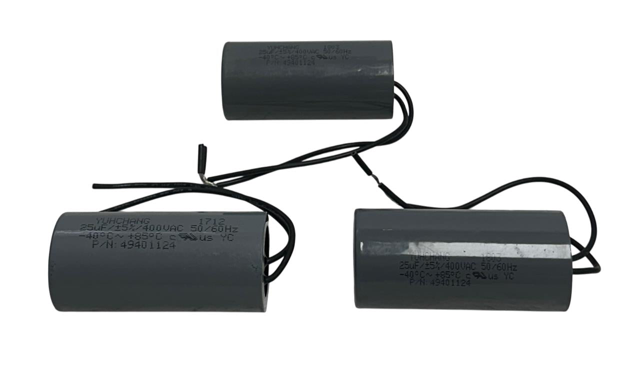 3 BODINE YUCHANG 49401124 OEM CAPACITORS 400V METAL CAN TYPE 25MFD NSNP