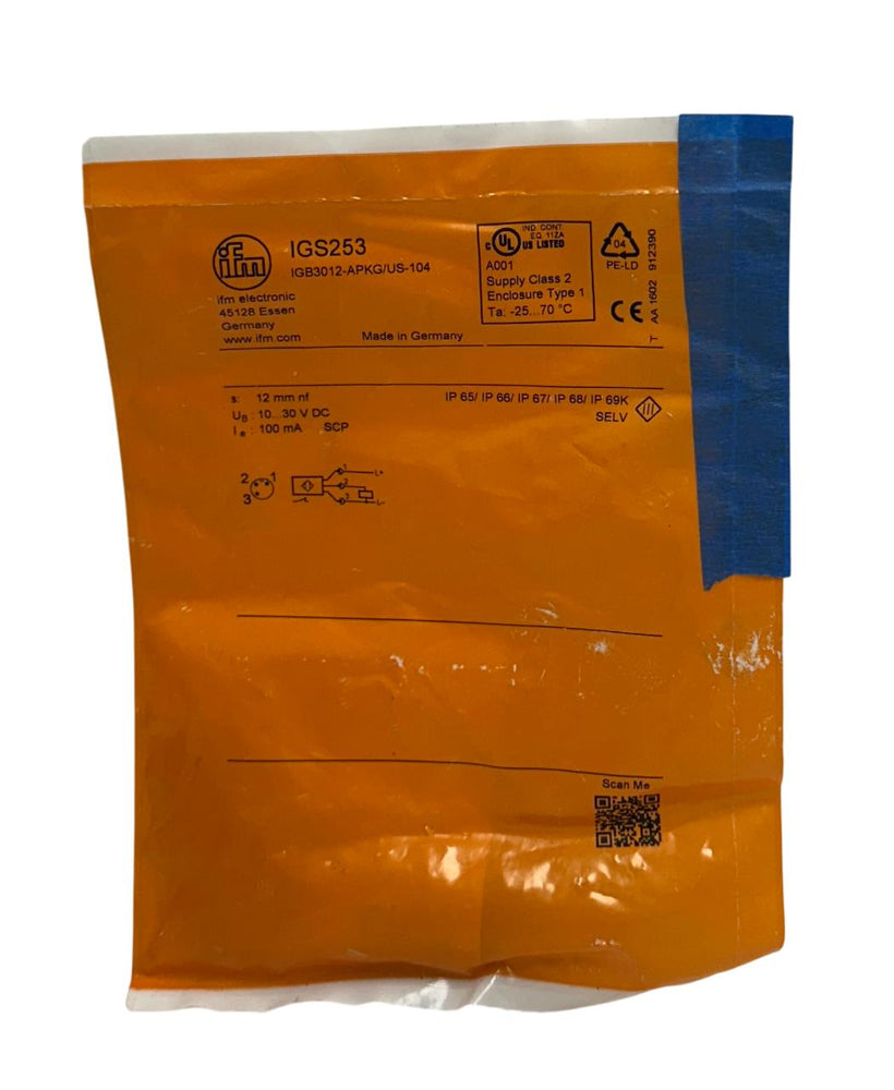 IFM IGB3012-APKG/US-104 / IGS253 INDUCTIVE PROXIMITY SENSOR 10-30V 12mm NSMP