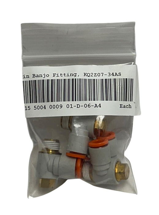 3 SMC KQ2Z07-34AS / KQ2Z0734AS TWIN BANJO FITTINGS OEM NSNP