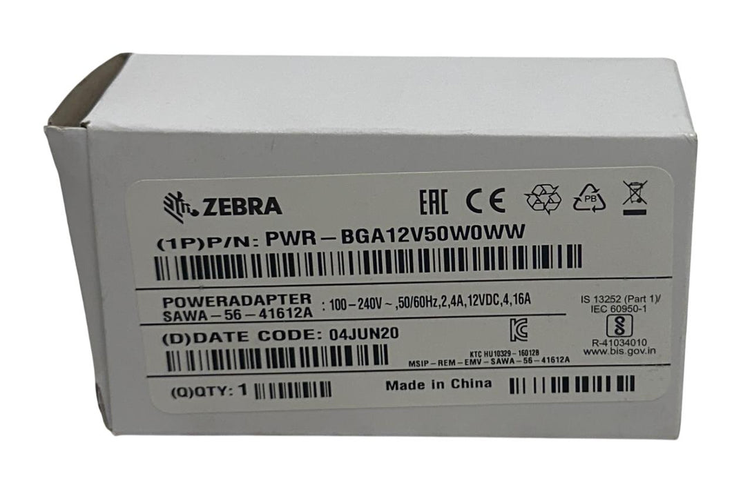 7 ZEBRA PWR-BGA12V50W0WW / SAWA-56-41612A OEM POWER ADAPTERS 100-240V 2.4A NSMP