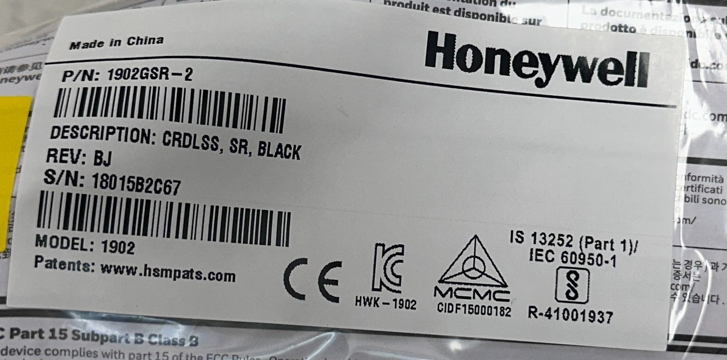 HONEYWELL 1902GSR-2USB-5 / 1902GSR2USB5 XENON 1902 WIRELESS BARCODE SCANNER NSMP