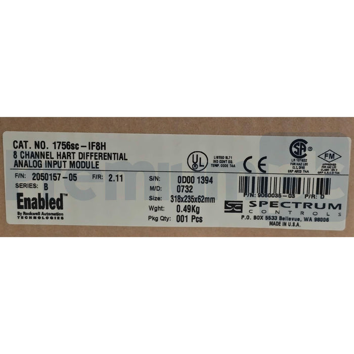 SPECTRUM CONTROLS 1756sc-IF8H /B ControlLogix 8CH ANALOG INPUT w/HART 9060035-03