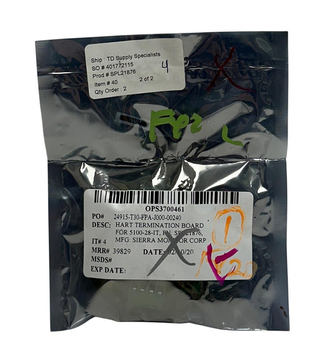 MSA SMC SENTRY SPL21876 HART TERMINATION BOARD FOR 5100-28-IT / 5100-02-IT NSMP