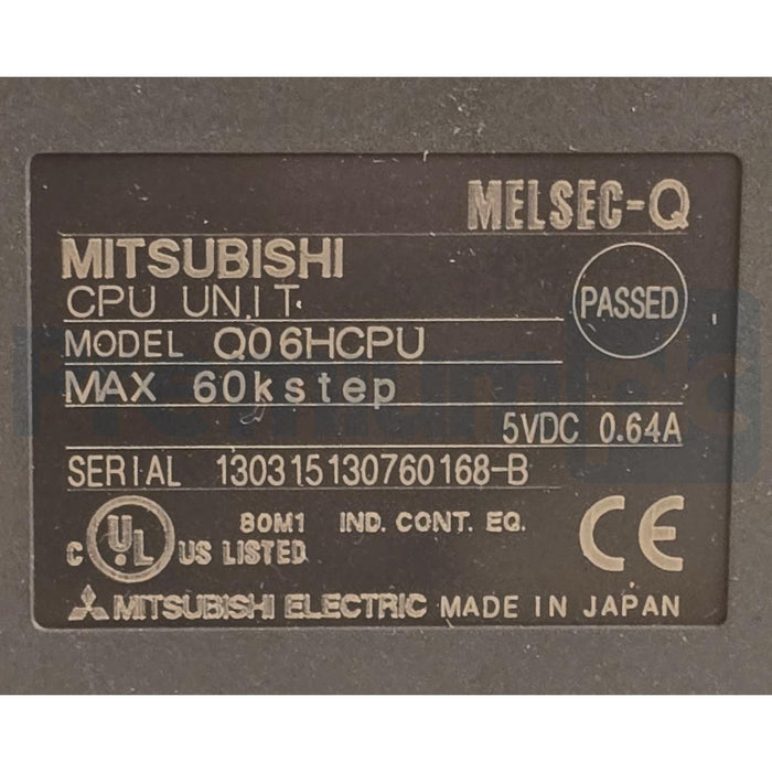 MITSUBISHI Q06HCPU MELSEC-Q QnU (PLC) CPU UNIT MAX 60Ksteps 5VDC 0.64A NSMP