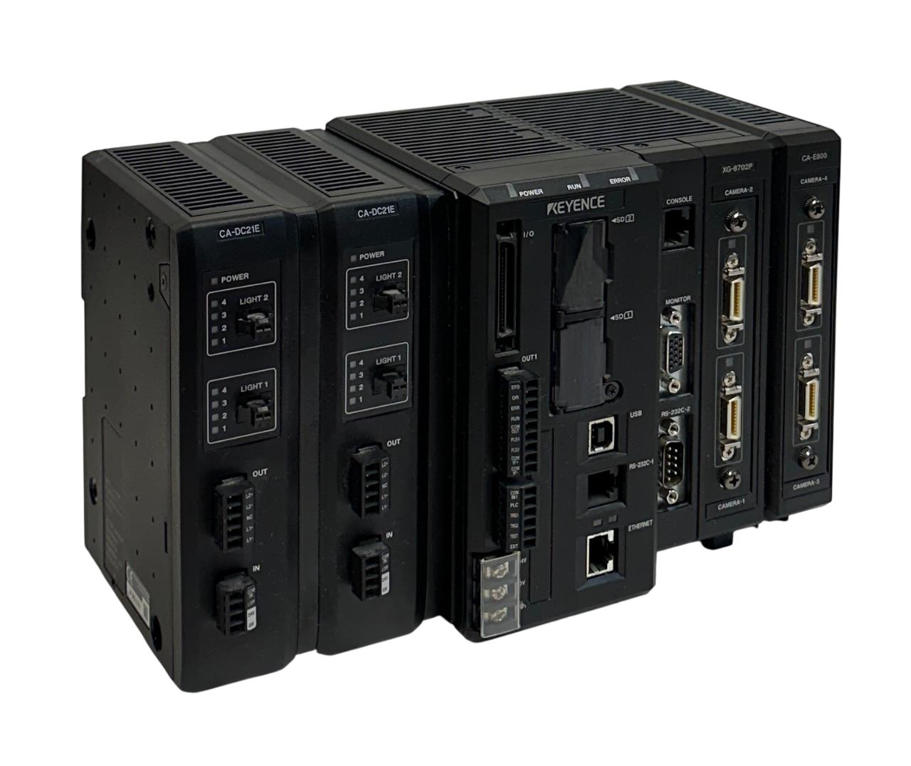 KEYENCE XG-8702L / CA-DC21E MULTI-CAMERA IMAGING SYSTEM CA-E800 EtherNet USNP
