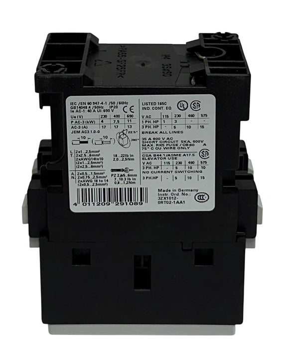 SIEMENS 3RT1025-1BB40 / 3RT10251BB40 SIRIUS CONTACTOR 24VDC 7.5kW OEM NSMP