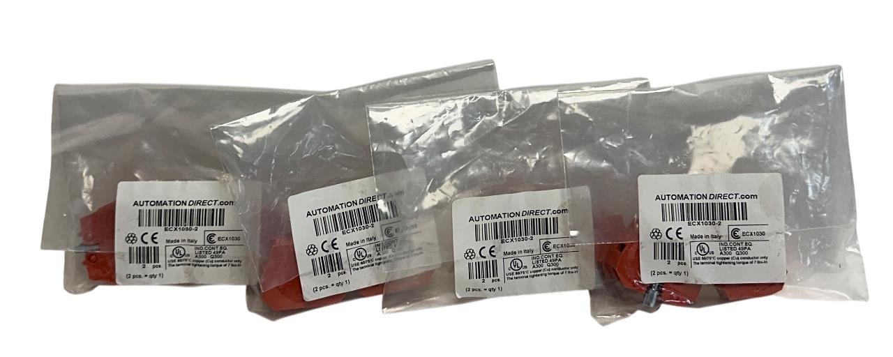 4 AUTOMATIONDIRECT ECX1030-2 / ECX10302 PUSHBUTTON CONTACT BLOCKS 22mm RED NSFS