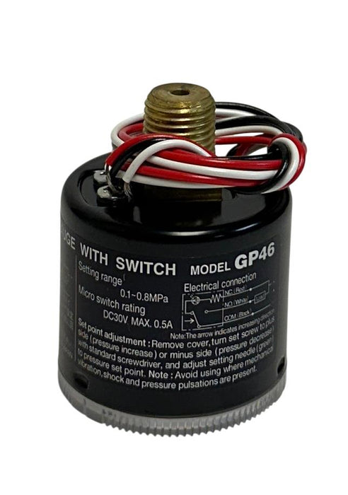 3 SMC GP46-10-02L5 / GP461002L5 PRESSURE GAUGES W/ SWITCHES 0-1MPa 30VDC NSMP