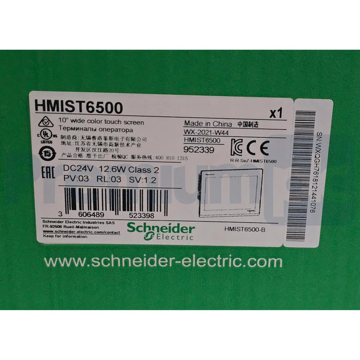SCHNEIDER ELECTRIC HMIST6500 HARMONY ST6 10" COLOR TOUCH PANEL 24VDC NSMP