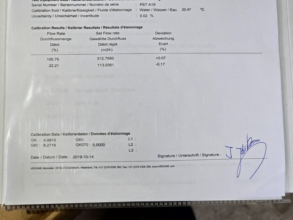 KROHNE DN300 mm / 12" inch ELECTROMAGNETIC FLOW METER OPTIFLUX 4000-DIV2 NSMP