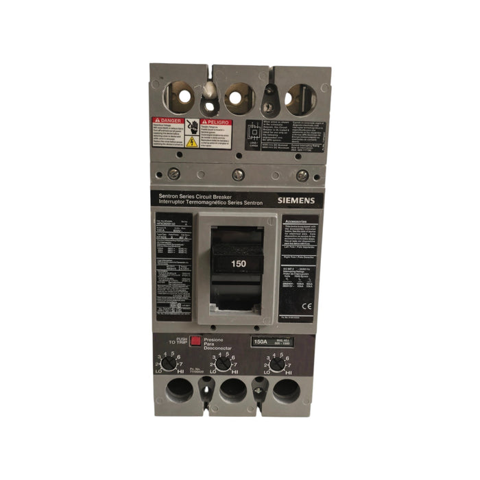 SIEMENS HFXD63B150 SENTRON CIRCUIT BREAKER 3P/150A/600V~/65kA@480V~ w/TRIP NSMP