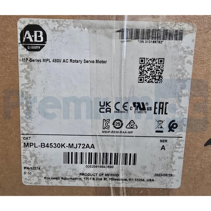 ALLEN BRADLEY MPL-B4530K-MJ72AA /A Kinetix MPL  AC SERVO MOTOR 3.5HP 460V NSMP