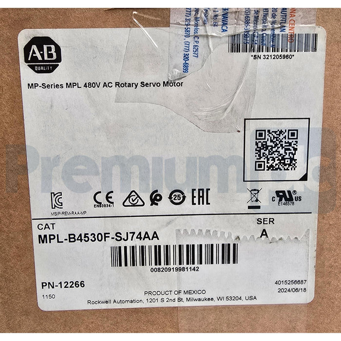 ALLEN BRADLEY MPL-B4530F-SJ74AA /A Kinetix MPL AC SERVO MOTOR 460V w/BRAKE NSMP