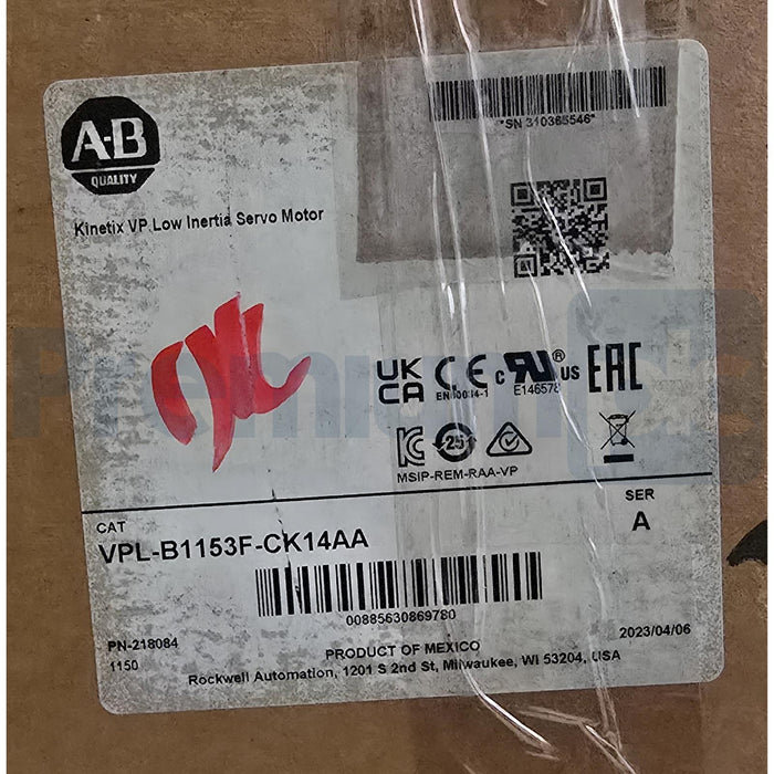 ALLEN BRADLEY VPL-B1153F-CK14AA /A Kinetix AC SERVO MOTOR 480V W/BRAKE 24V NSMP