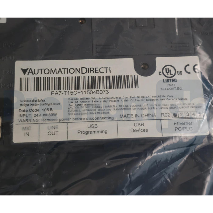 AUTOMATION DIRECT EA7-T15C C-more EA7 TOUCH SCREEN HMI 15" w/EA-15-BEZEL NSMP