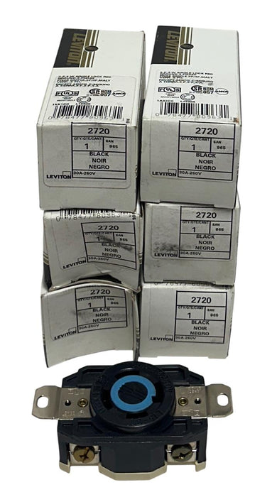 10 LEVITON BLACK LOCKING RECEPTACLES 2720 / 4760 15A-30A 250-277V 3PH NSMP