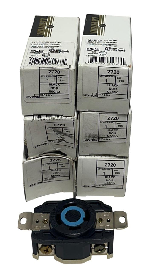 10 LEVITON BLACK LOCKING RECEPTACLES 2720 / 4760 15A-30A 250-277V 3PH NSMP
