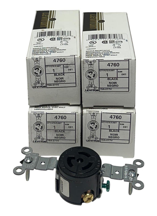10 LEVITON BLACK LOCKING RECEPTACLES 2720 / 4760 15A-30A 250-277V 3PH NSMP