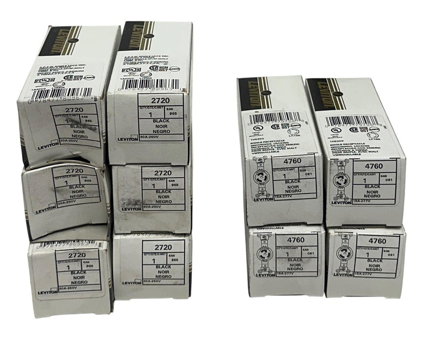 10 LEVITON BLACK LOCKING RECEPTACLES 2720 / 4760 15A-30A 250-277V 3PH NSMP