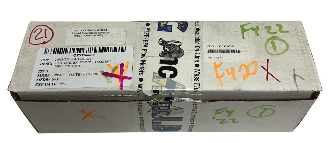 AALBORG TOC VMRI-010070 / VIS4-VA / 55005 MODEL V MEDIUM RANGE FLOW METER NSMP
