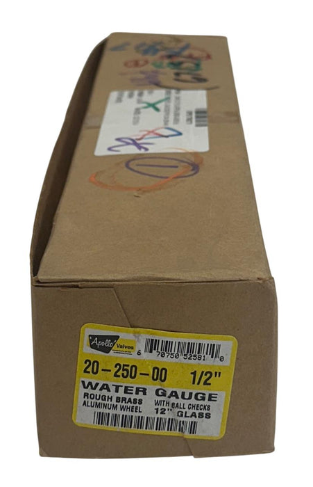 APOLLO VALVES 20-250-00 / 2025000 LIQUID LEVEL WATER GAUGE 1/2'' / 12'' GL NSMP