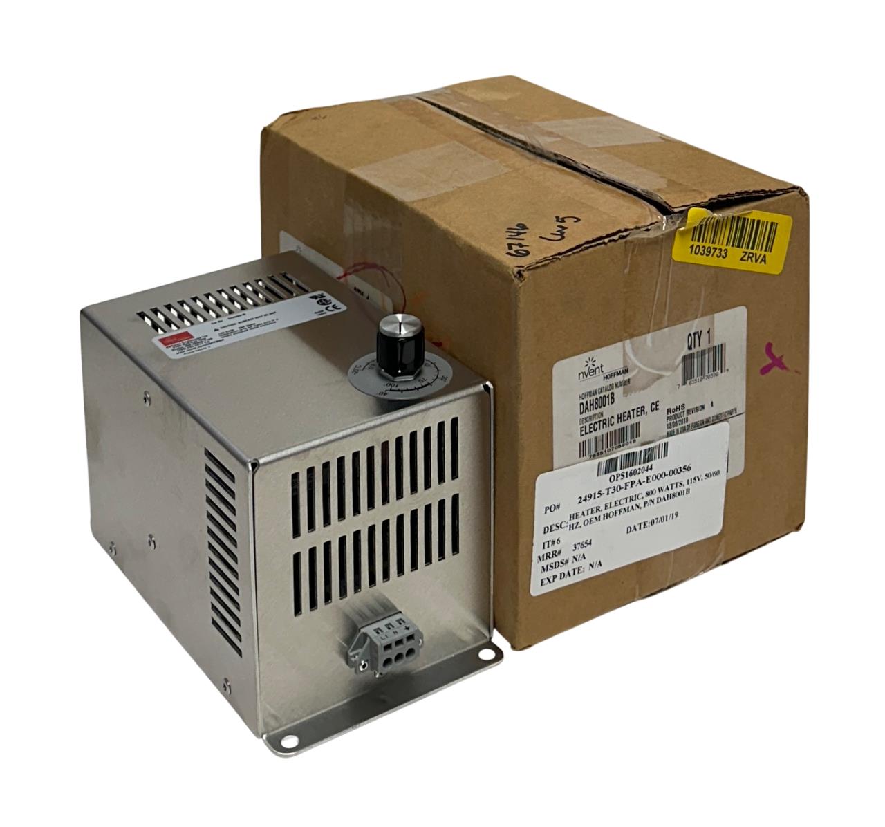 HOFFMAN nVENT DAH8001B ELECTRIC HEATER 115VAC 800W Rev. A OEM NSMP