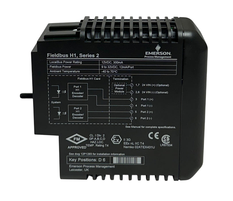 EMERSON DeltaV KJ3242X1-BA1 / 12P2471X062 Fieldbus H1 SERIES 2 CARD 9-32VDC NSNP