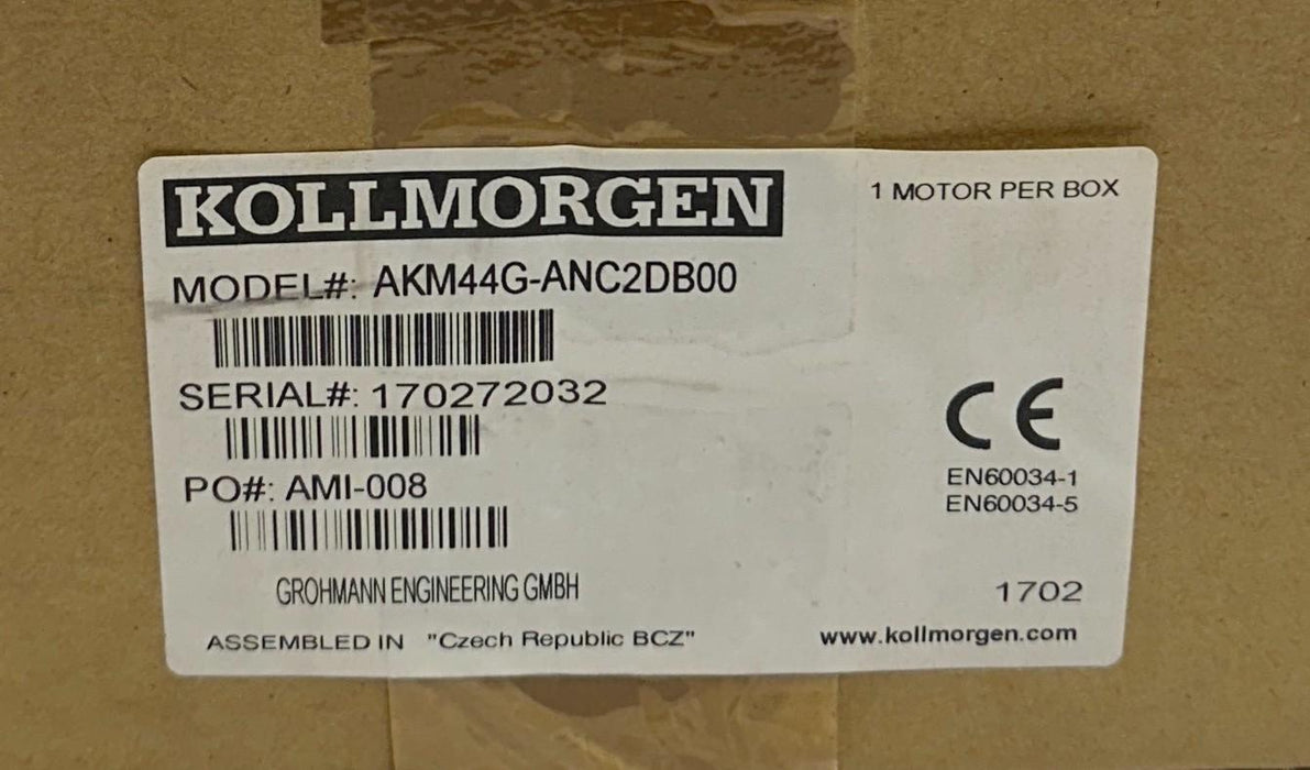 KOLLMORGEN AKM44G-ANC2DB00 / AKM44GANC2DB00 SERVO MOTOR 1.27kW 640VDC NSMP *