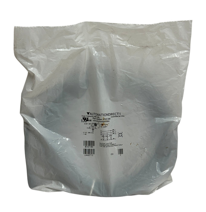 2 AUTOMATIONDIRECT ADOAH043MSS0010H04 / EVC180 CONNECTORS W/ CABLES 4A NSFS