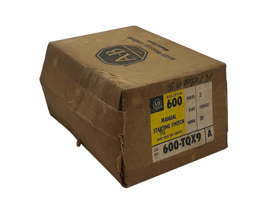 ALLEN BRADLEY 600-TQX9 /A BULLETIN 600 MANUAL STARTING SWITCH 2-POLE 1B NSMP