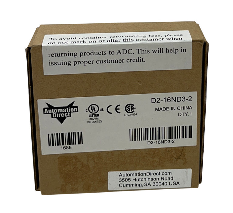 AUTOMATIONDIRECT D2-16ND3-2 / D216ND32 DirectLOGIC 205 INPUT MODULE 24VDC NSFS