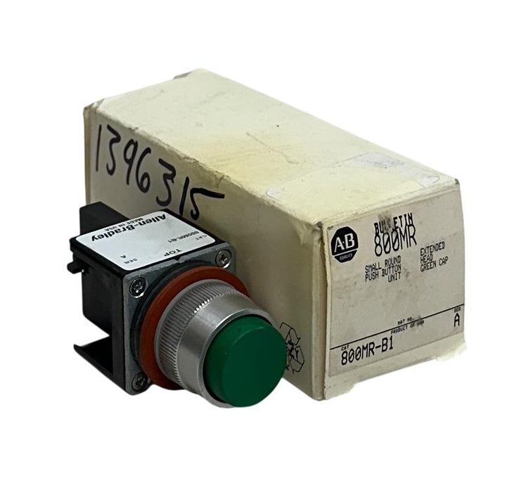 ALLEN BRADLEY 800MR-B1 /A BULLETIN 800MR SMALL ROUND PUSH BUTTON GREEN HEAD NSMP