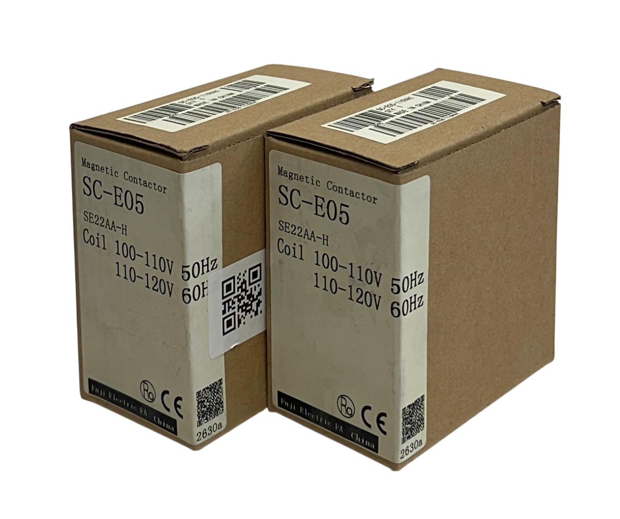 2 FUJI ELECTRIC SC-E05P-110VAC / SC-E05-110VAC / SC-E05 CONTACTORS SE22AA-H NSMP