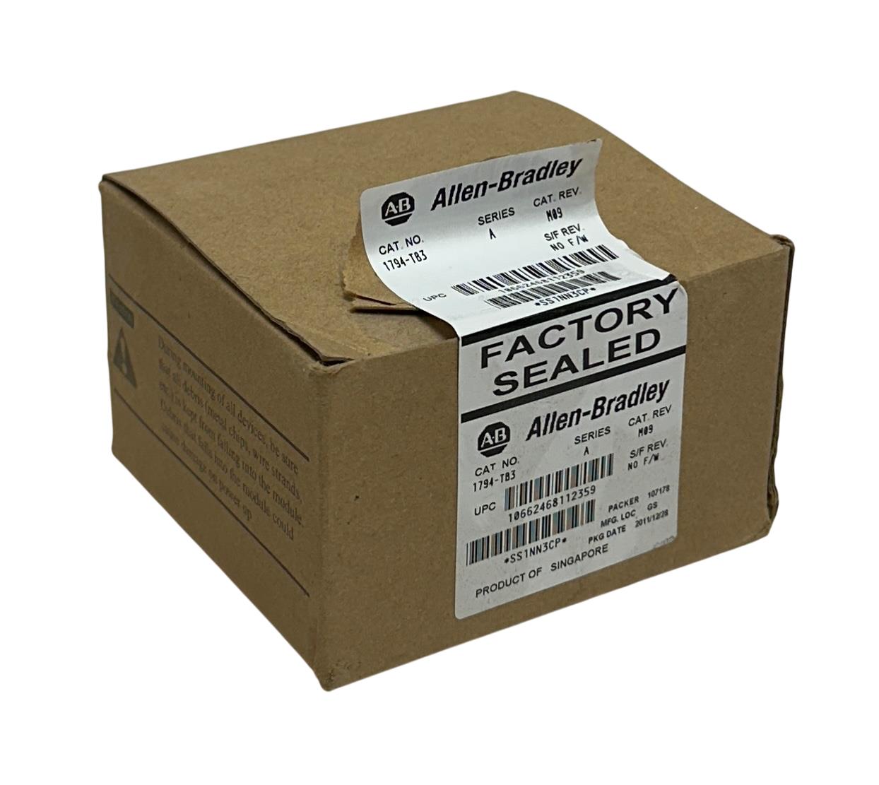 ALLEN BRADLEY 1794-TB3 /A Flex I/O TERMINAL BASE SCREW CLAMP OPEN STYLE NSMP