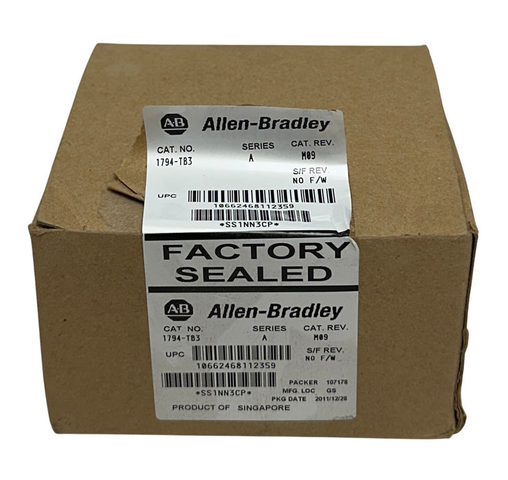 ALLEN BRADLEY 1794-TB3 /A Flex I/O TERMINAL BASE SCREW CLAMP OPEN STYLE NSMP