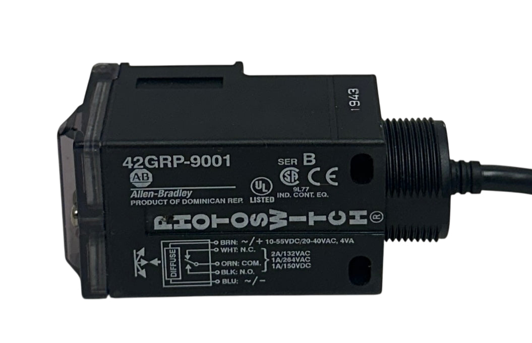 ALLEN BRADLEY 42GRP-9001 /B PHOTOSWITCH PHOTOELECTRIC SENSOR VAC/DC NSNP