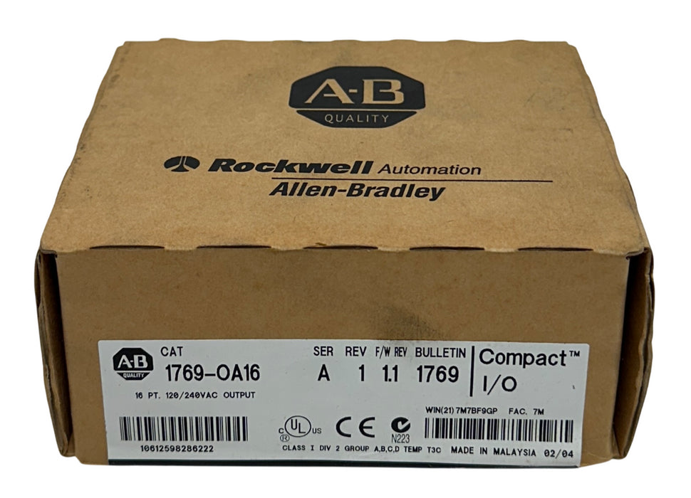 ALLEN BRADLEY 1769-OA16 /A CompactLogix 16-PT AC OUTPUT MODULE 120/240VAC NSFS