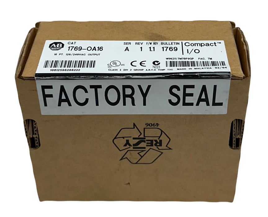 ALLEN BRADLEY 1769-OA16 /A CompactLogix 16-PT AC OUTPUT MODULE 120/240VAC NSFS