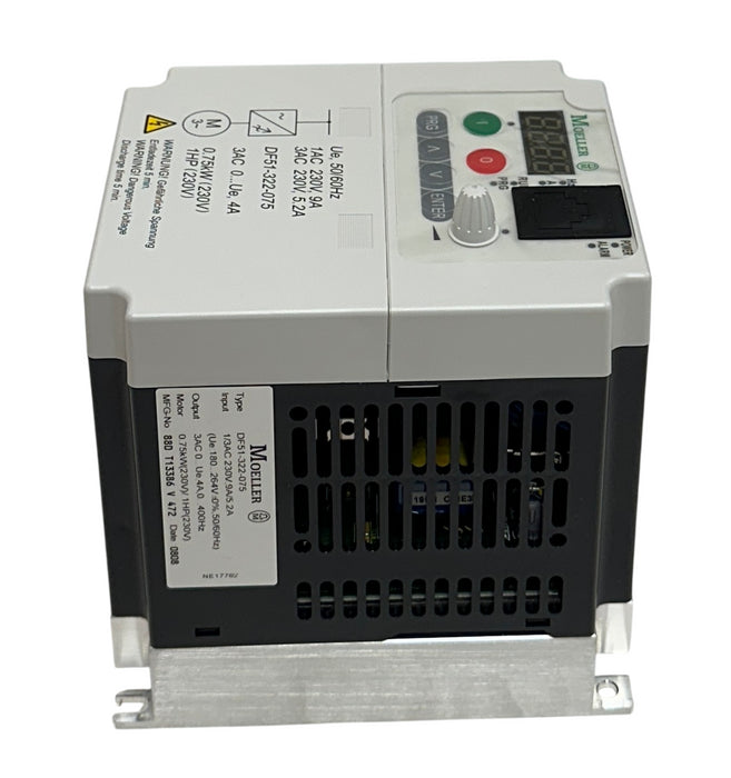 EATON MOELLER DF51-322-075 / DF51322075 FREQUENCY INVERTER 0.75kW/1HP 4A NSMP