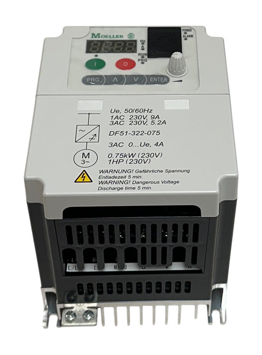 EATON MOELLER DF51-322-075 / DF51322075 FREQUENCY INVERTER 0.75kW/1HP 4A NSMP
