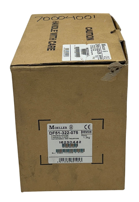 EATON MOELLER DF51-322-075 / DF51322075 FREQUENCY INVERTER 0.75kW/1HP 4A NSMP
