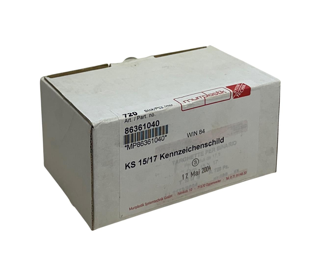 720 MURRPLASTIK 86361040 / MP86361040 / KS 15/17 TRACK PLATES WHITE 15x17 NSMP