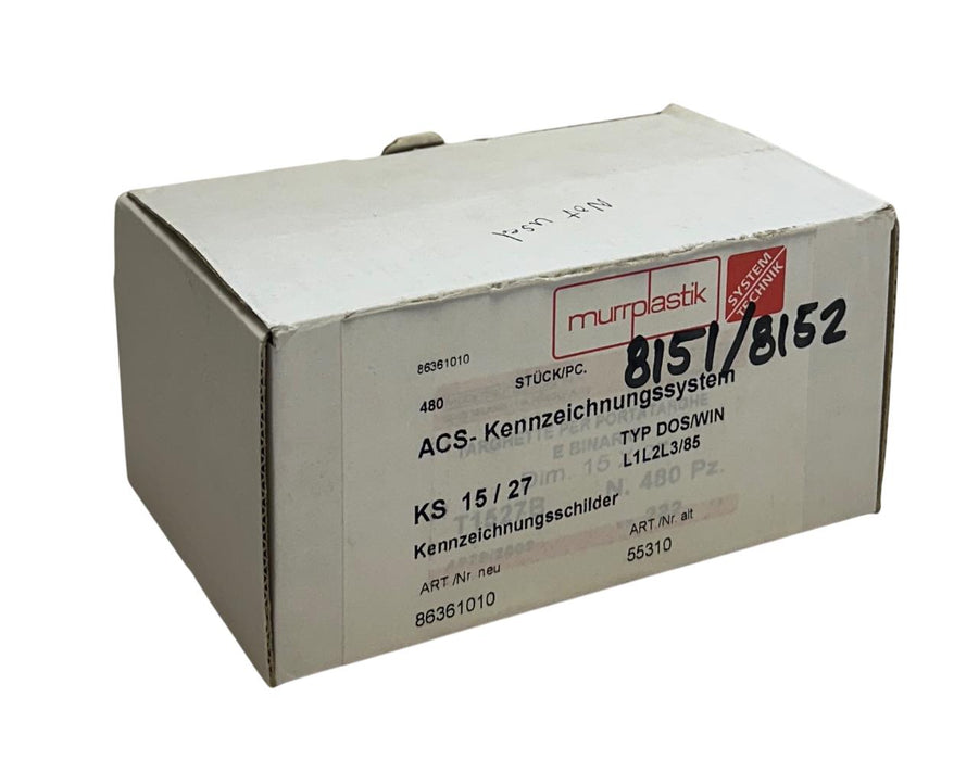 432 MURRPLASTIK 86361010 / MP86361010 / KS 15/27 LABELING PLATES 55310 OEM NSMP